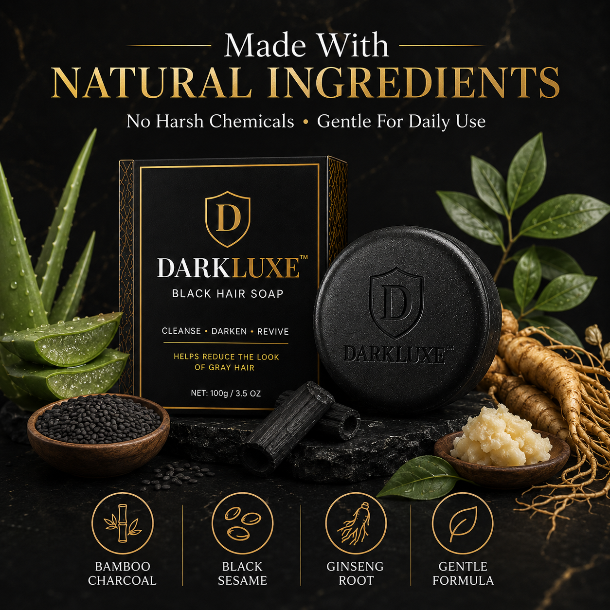 DarkLuxe™ Black Hair Soap
